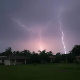 temporal com raios em Campo Grande